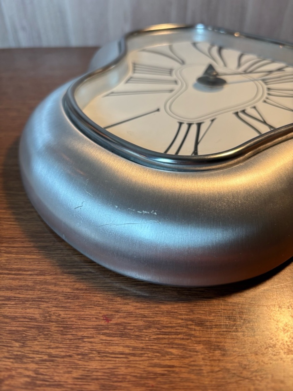 Kirch Brushed Aluminum Salvador Dali Melting Wall Clock Vintage - Picture 6 of 9